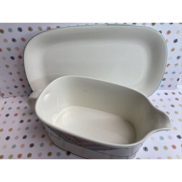 Mikasa Intaglio Santa Fe Gravy Boat Plus Base Plate CAC24 Southwest Dinnerware - Picture 5 of 9